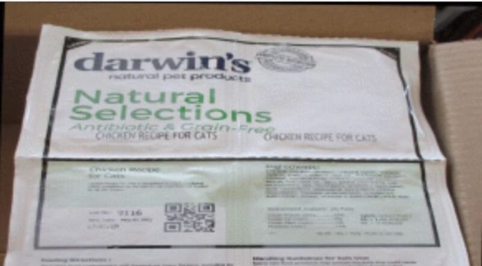 FDA warns of salmonella hazard in Darwin’s uncooked cat meals
