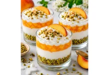 Mango coconut and pistachio verrine: A tricolour delight