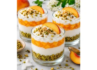 Mango coconut and pistachio verrine: A tricolour delight