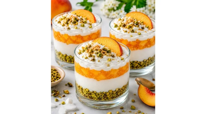 Mango coconut and pistachio verrine: A tricolour delight